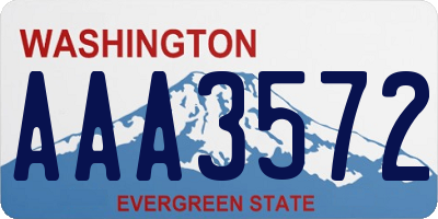 WA license plate AAA3572