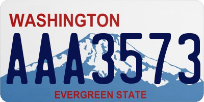 WA license plate AAA3573