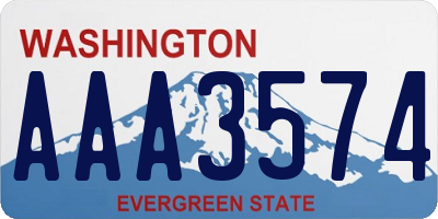 WA license plate AAA3574