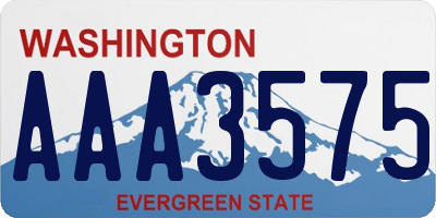 WA license plate AAA3575