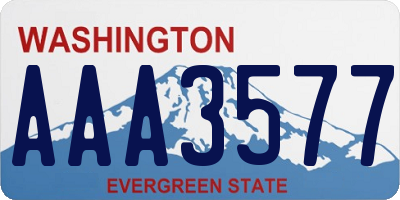 WA license plate AAA3577