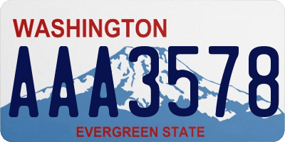 WA license plate AAA3578