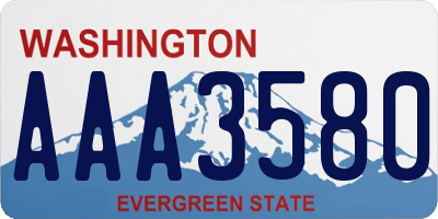 WA license plate AAA3580
