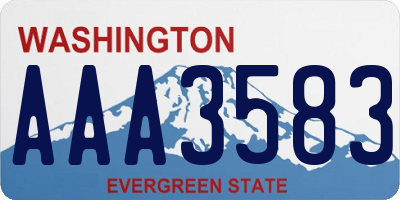 WA license plate AAA3583