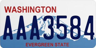 WA license plate AAA3584