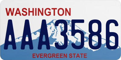 WA license plate AAA3586