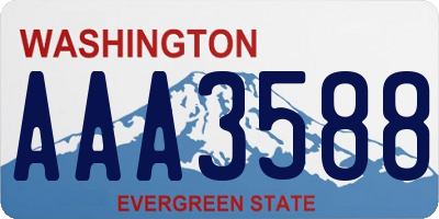 WA license plate AAA3588