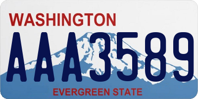 WA license plate AAA3589