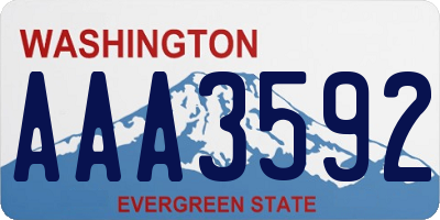 WA license plate AAA3592