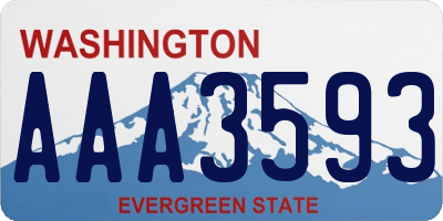 WA license plate AAA3593