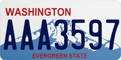 WA license plate AAA3597