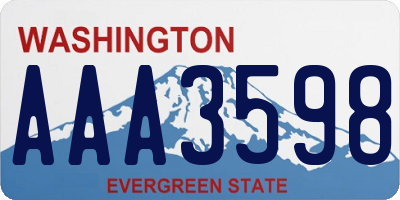 WA license plate AAA3598