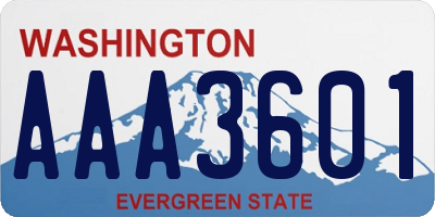 WA license plate AAA3601