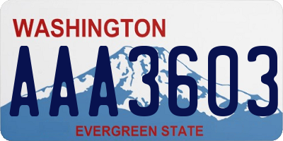 WA license plate AAA3603