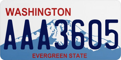 WA license plate AAA3605