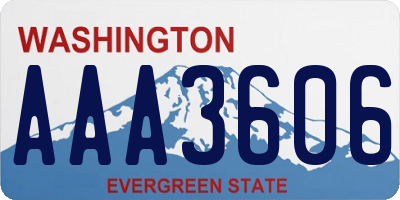 WA license plate AAA3606