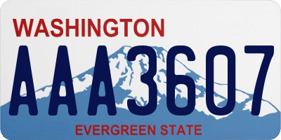 WA license plate AAA3607