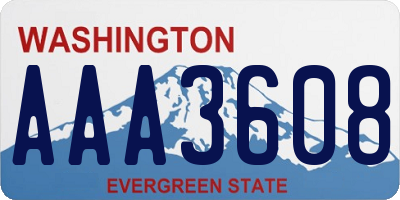 WA license plate AAA3608