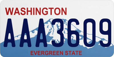 WA license plate AAA3609