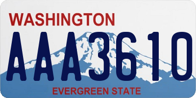 WA license plate AAA3610