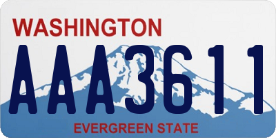 WA license plate AAA3611