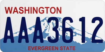 WA license plate AAA3612