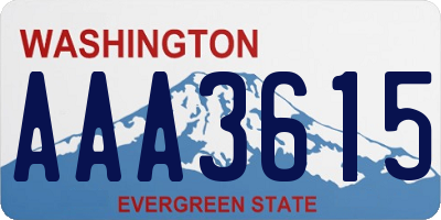 WA license plate AAA3615