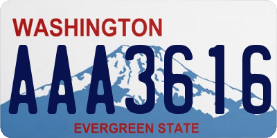 WA license plate AAA3616