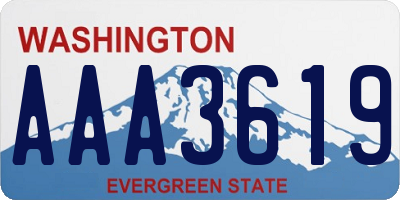 WA license plate AAA3619