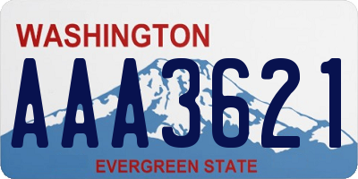 WA license plate AAA3621