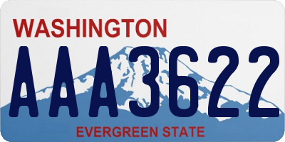 WA license plate AAA3622