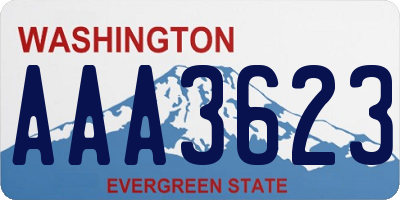 WA license plate AAA3623