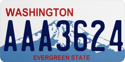 WA license plate AAA3624