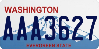 WA license plate AAA3627