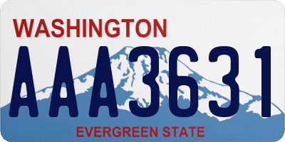 WA license plate AAA3631