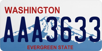 WA license plate AAA3633