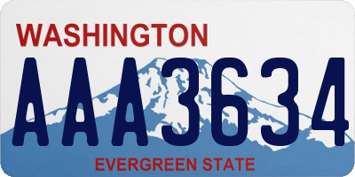 WA license plate AAA3634