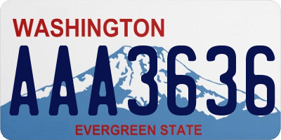 WA license plate AAA3636