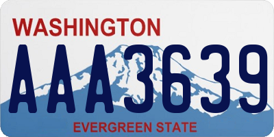 WA license plate AAA3639