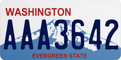 WA license plate AAA3642