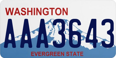 WA license plate AAA3643