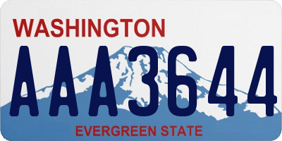 WA license plate AAA3644