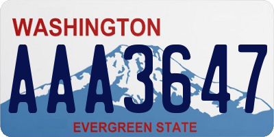 WA license plate AAA3647