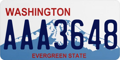 WA license plate AAA3648