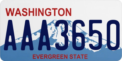 WA license plate AAA3650