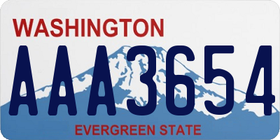 WA license plate AAA3654