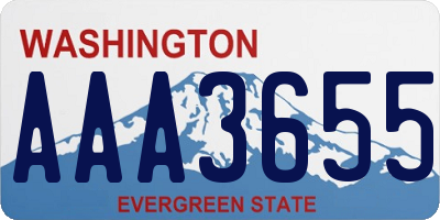 WA license plate AAA3655