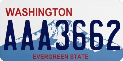 WA license plate AAA3662