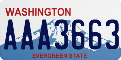 WA license plate AAA3663