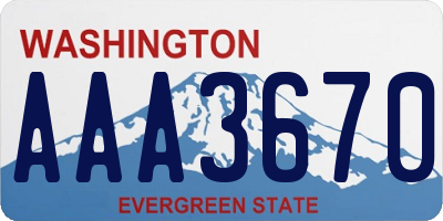 WA license plate AAA3670